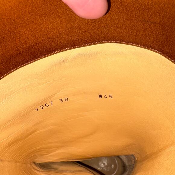 Women POLLINI Vintage Brown All Leather Riding Boot Italy SZ 38 embellished - Picture 5 of 11